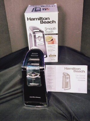 Hamilton Beach Can Opener  Smooth Touch Electric 76606Z Black ChromeTESTED WORKS