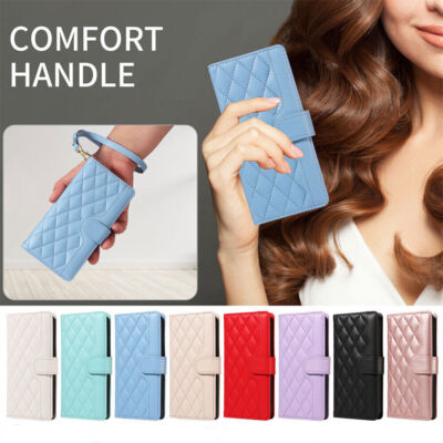 Leather Strap Grid Wallet Phone Case For Vivo Y16 V29 X100 V27 S16 V30 Y78 Y100