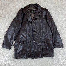 Montgomery Ward Leather Jacket Adult 46L Brown Removable Lining Vintage USA Made