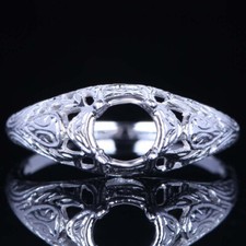 Engagement Wedding Ring Sterling Silver 925 Solitaire Semi-mount Round Jewelry