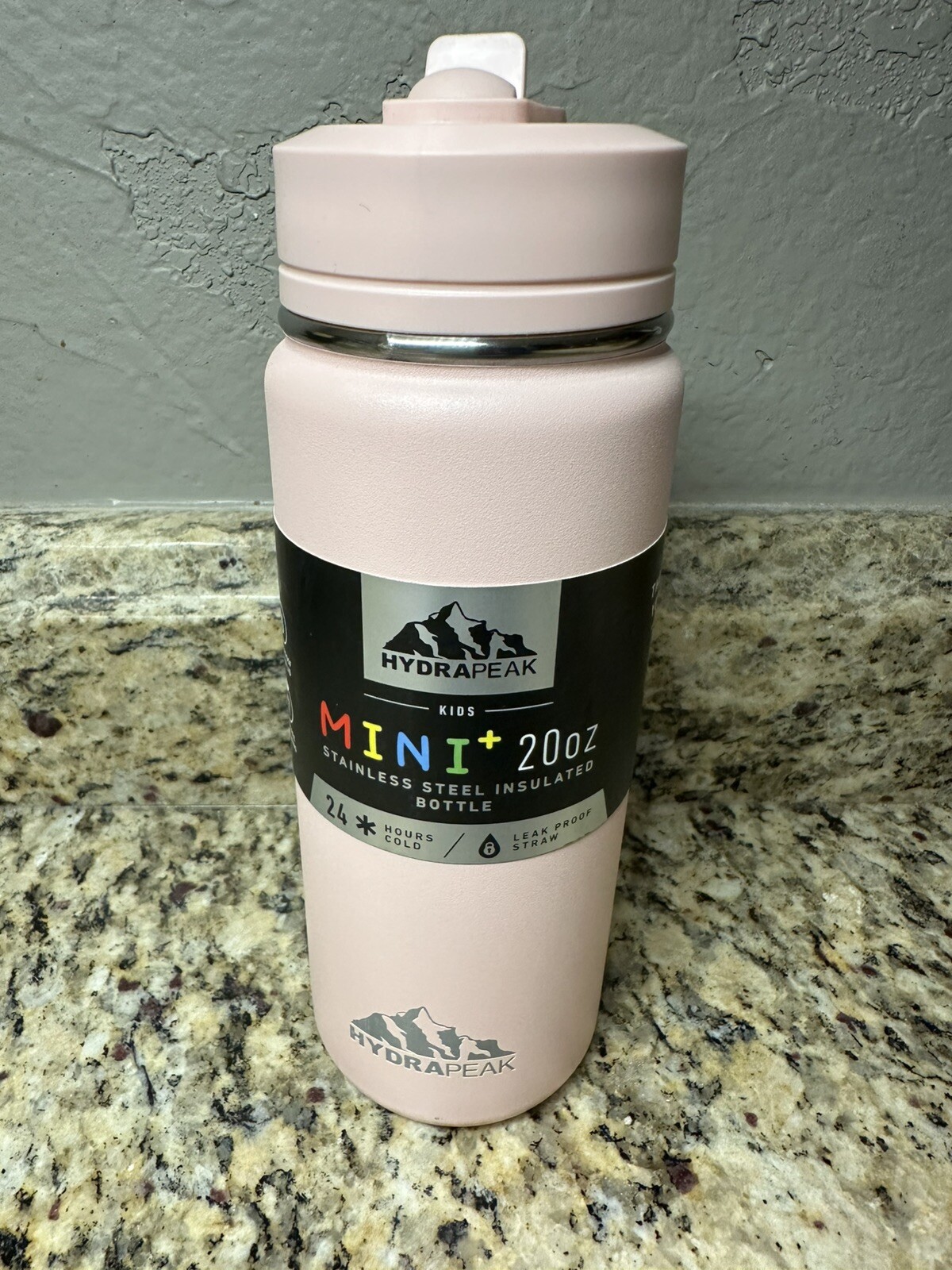 Hydra Peak Kids Mini+ Stainless Steel Insulated Bottle 20oz Pink