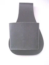 Bright Star Black Leather Gun Holster Snap On Belt Loop Gun Hole is 3" across 