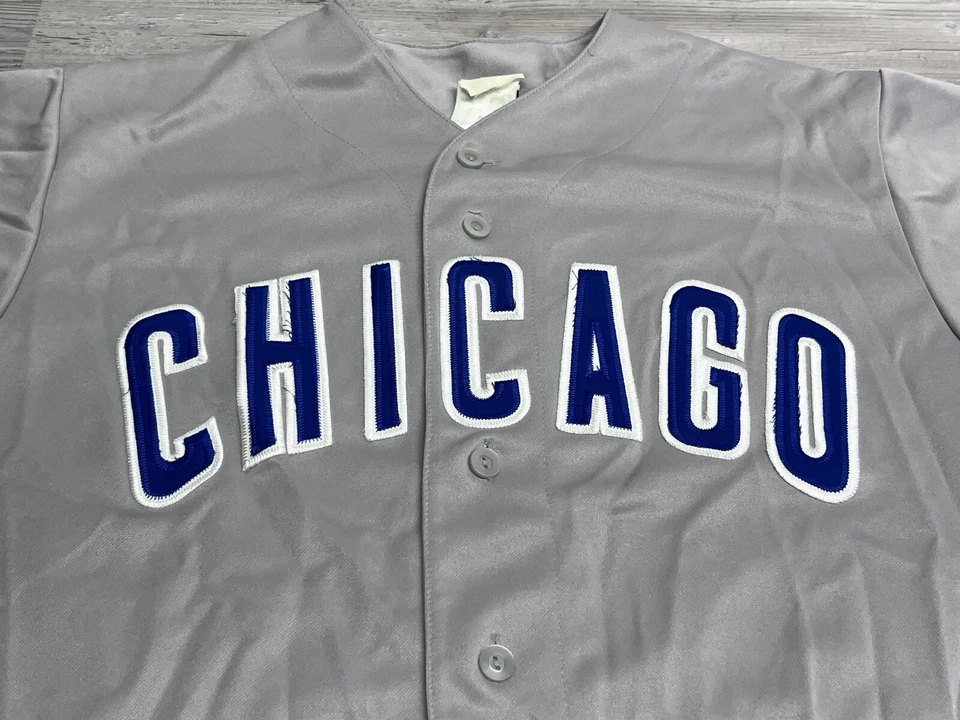 Camiseta de visitante vintage Majestic Chicago Cubs talla L Sammy Sosa cosida en blanco MLB genuina Foto 4 de 4