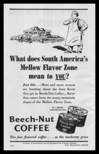 1942 Beech Nut Co. Coffee Vacuum Packed Cans The Mellow Flavor Zone Print Ad