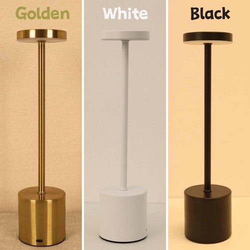 Lámpara de Mesa Simple LED Recargable Táctil Metal Cabecera Decoración Barra de Luz - Imagen 2 de 15