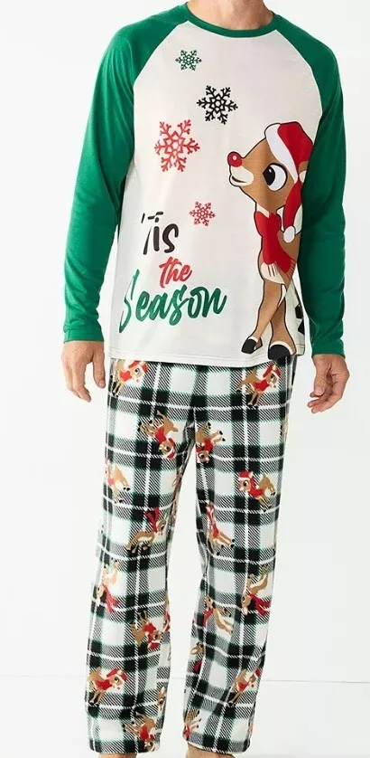 Rudolph The Red Nosed Reindeer pjs pajamas NEW mens L large