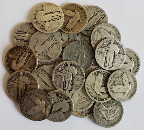 (1) Standing Liberty Quarter with Partial Date / 90% Silver / 1916-1930