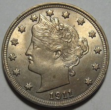 = 1911 BU++ LIBERTY V-Nickel, Super Luster & EYE Appeal, FREE Shipping