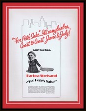 ORIGINAL Vintage 1974 For Petes Sake 11x14 Framed Advertisement Barbra Streisand