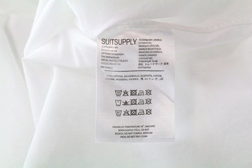 SUITSUPPLY Men Shirt 41/16 Slim White Pure Cotton Long Sleeved Classic - Picture 6 of 7