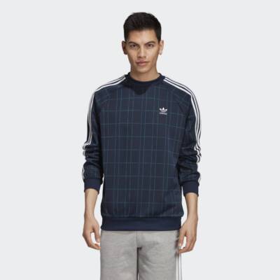 Adidas Originals Tartan Crewneck Collegiate Navy/White Men's