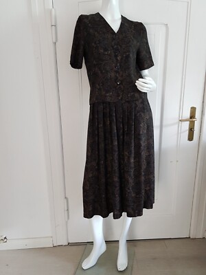 Damen Kostüm von BRIGGS aus Jacquard, Acetat/Rayon, Gr.4 (USA), Schwarz/Muster