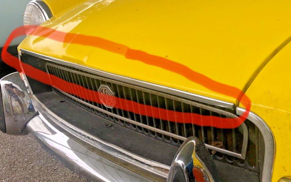 New Metal Chrome MGB Front Grille Hood Trim 1970-1972 Bonnet