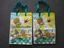 (2) Trader Joe's Reusable Shopping Grocery Bags DESTINATION Ship Map Sea