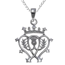 Sterling silver Scottish Luckenbooth pendant necklace with 18" silver chain