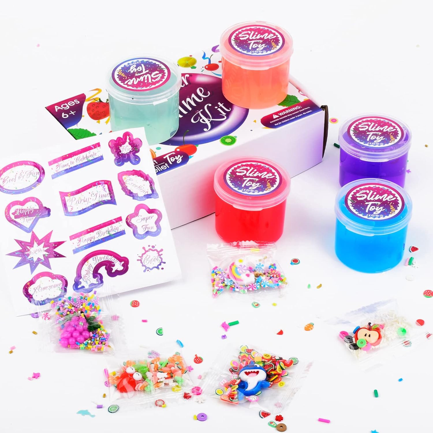 Clear Slime Kit 5 Pack Soft Premade Crystal Slime Set Party Favors Art