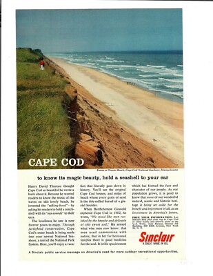 1962 Sinclair Print Ad Cape Cod Travel Gas A Great Name In Oil Ephemera