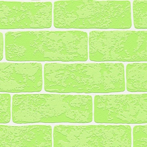 AS Creation Neon Green Brick Wall Wallpaper Textured Blown Vinyl Paste The Wall - Picture 5 of 9