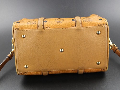 MCM Tasche Handtasche Umhängetasche bowling Bag cognac braun gold schwarz - Bild 12 von 19