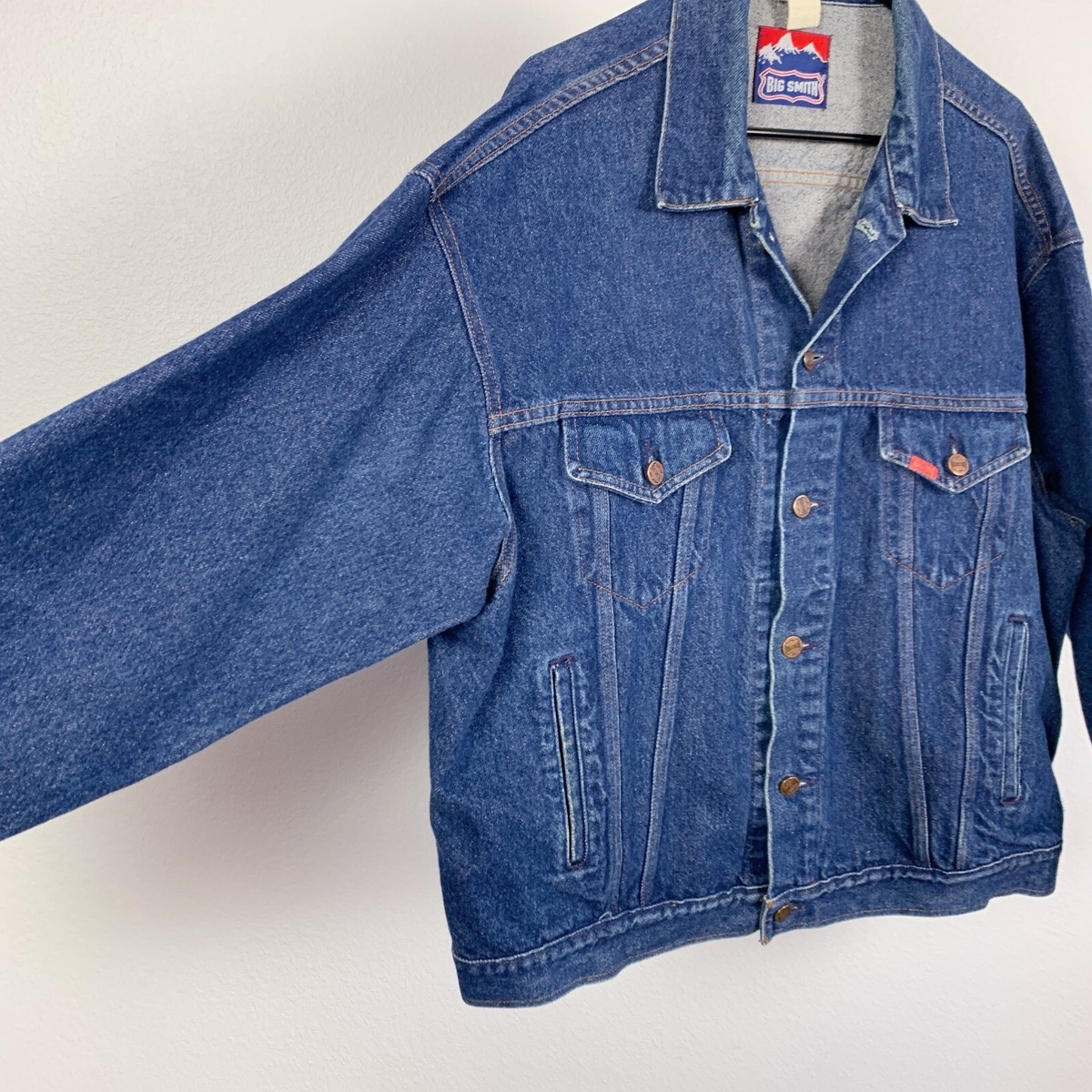 Vintage Big Smith Button Trucker Jean Denim Jacket Large XL Vintage Big Smith Button Trucker Jean Denim Jacket Large XL