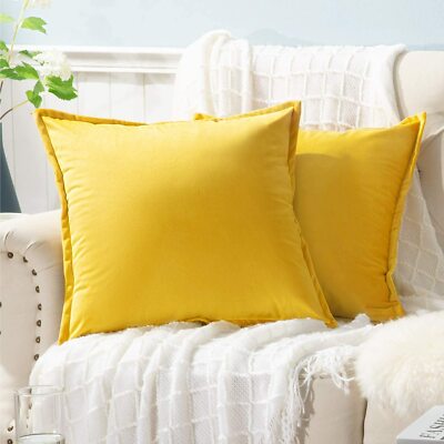 yellow bed throw pillows