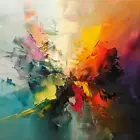 Abstract Expressionism Oil Paint Luxury Canvas Wall Art Picture Print Colourful