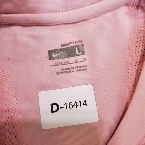 Nike Fit Dry Girls Activewear Top Large Pink Running Swirl Logo Long Sleeve READ - Picture 8 of 10