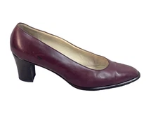 vintage Bally of Switzerland classic heeled pump maroon leather sz 6.5