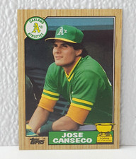 ERROR CARD-Green Dots Jose Canseco A's 1987 Topps All-Star Rookie Cup # 620