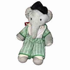 Vintage Eden Toys Babar Elephant Plush Stuffed Animal 15in Literature Storybook