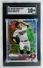 2021 BOWMAN CHROME DRAFT BDC-104 CADE POVICH SPARKLE REFRACTOR SGC 10 GEM