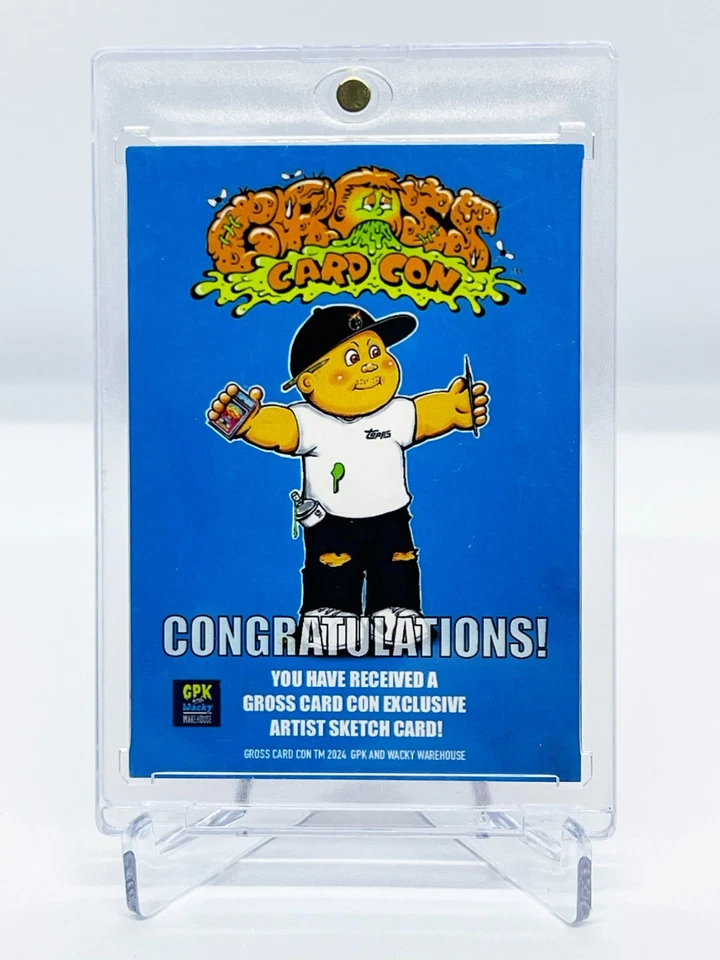 2024 Gross Card Con ACEVEDO Signed Sketch Card RARE Nasty Nick GARBAGE PAIL KIDS - Image 2 of 3