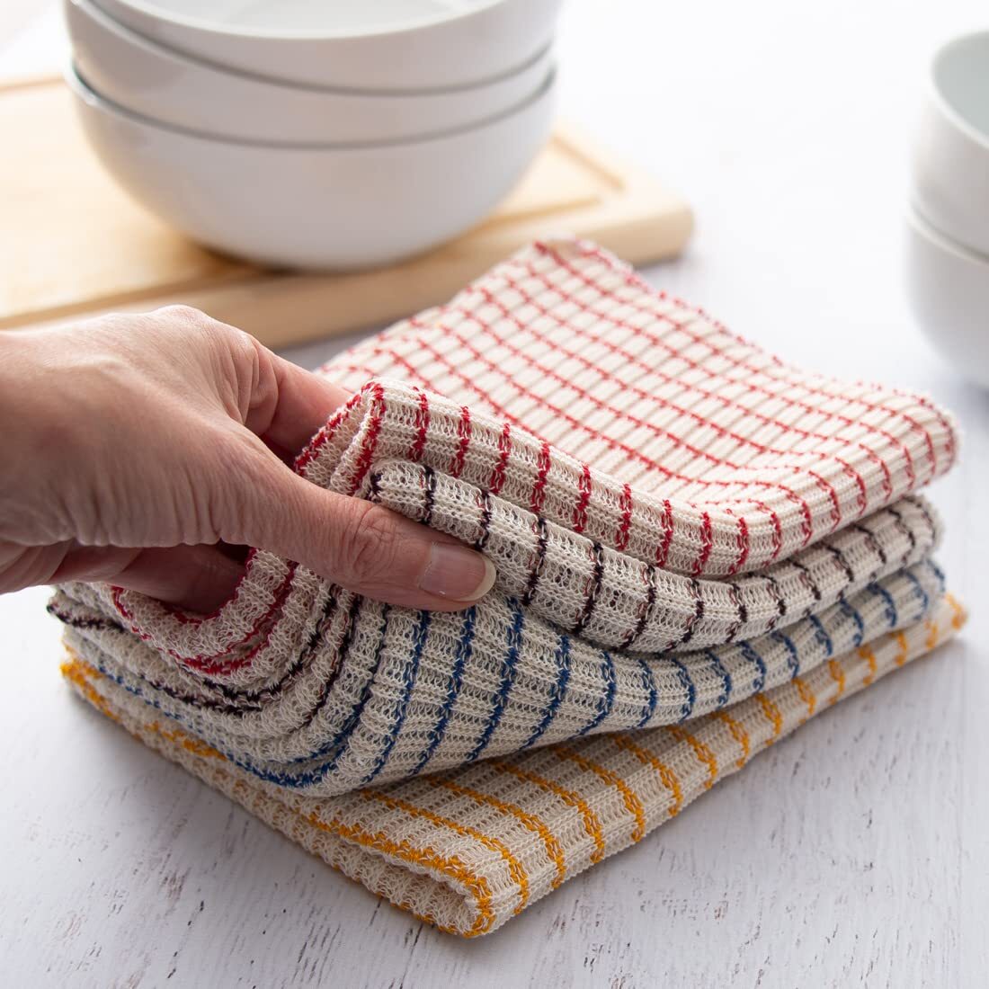 Cutlery Textured Dishcloths Cotton Polyester Blend Kitchen Dish Towels 2 Pack Mu