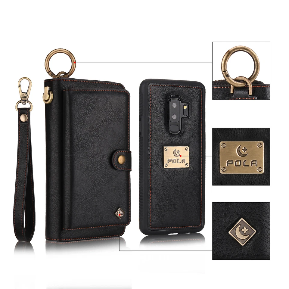 Cartera desmontable con cremallera magnética para tarjeta para Samsung Note20 S23 S24 S25 Ultra Foto 4 de 4