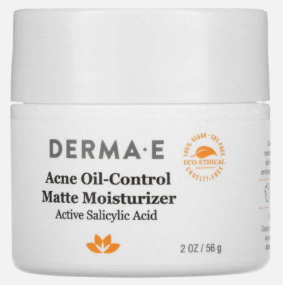 DERMA E Acne Oil Control Matte Moisturizer Active Salicylic Acid 2 oz (56 g) NEW