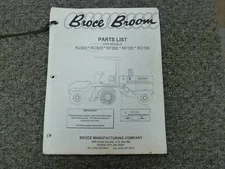 Broce RC300 RJ300 RF300 RF100 RC100 Propelled Sweeper Parts Catalog Manual  