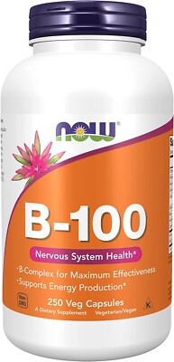 B-100 - complemento completo de vitaminas B más colina e inositol, 250 cápsulas