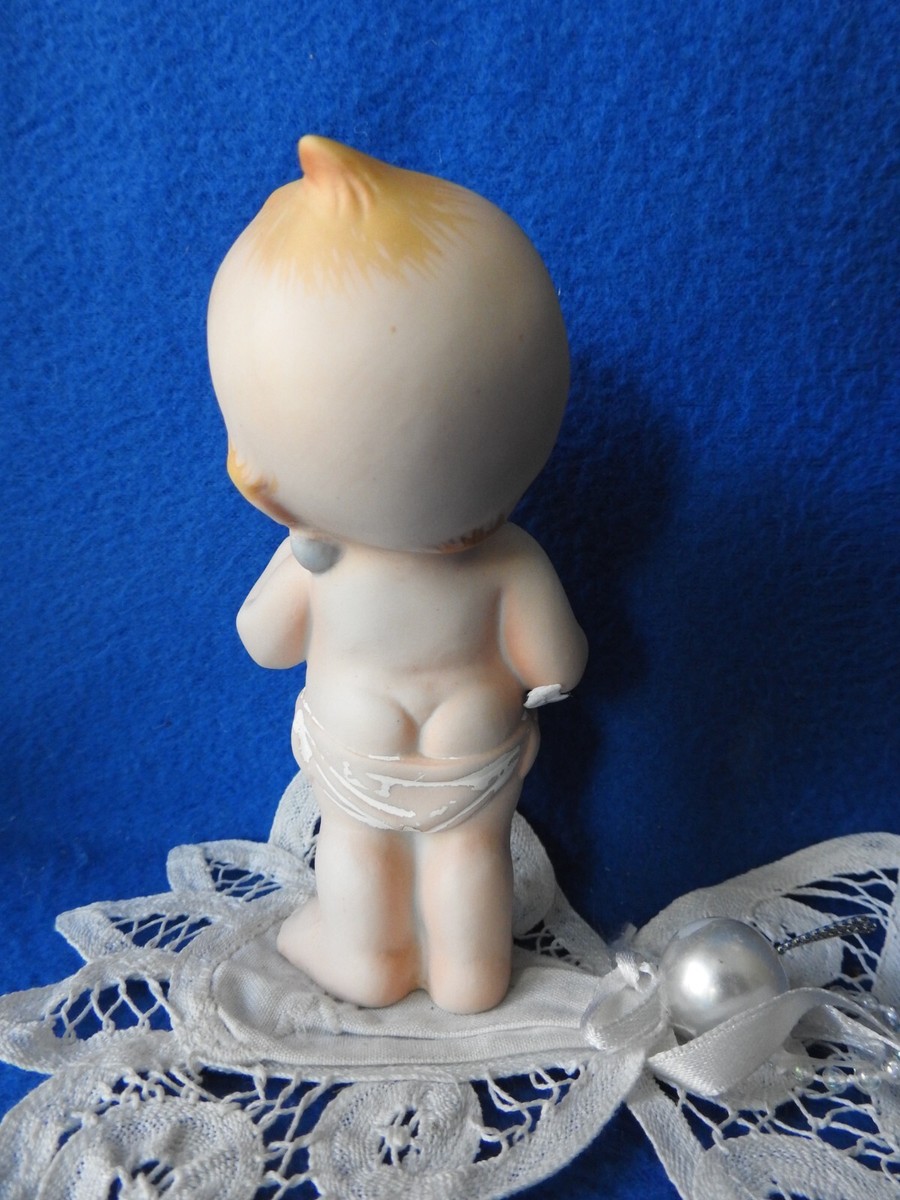 Lefton Kewpie Doll KW143 Porcelain Figurine Frowning Baby Boy In