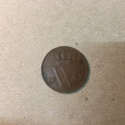 NETHERLANDS 1 CENT 1861 KM # 100 F-VF.