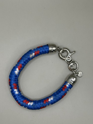 Miansai Rope Bracelet Blue Red White Silver Tone Lobster Clasp Nautical