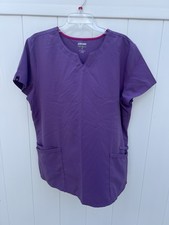 Scrubstar Women's V Neck Short Sleeve Pullover Scrub Top Size XL Purple