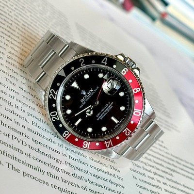 polka5m ROLEX GMT-MASTER Ⅱ 赤黒ベゼル単品 Rolex GMT-Master II 40mm Coke Red Black Bezel Steel 2006 Oyster