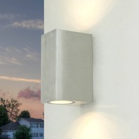 AußEnlampe Wandleuchte Lampe Up Down Hof IP44 In Silber Aluminium Wand Balkon