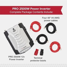Power Inverter With Cables, Cobra PRO 2500W Professional Grade 2500 Watt