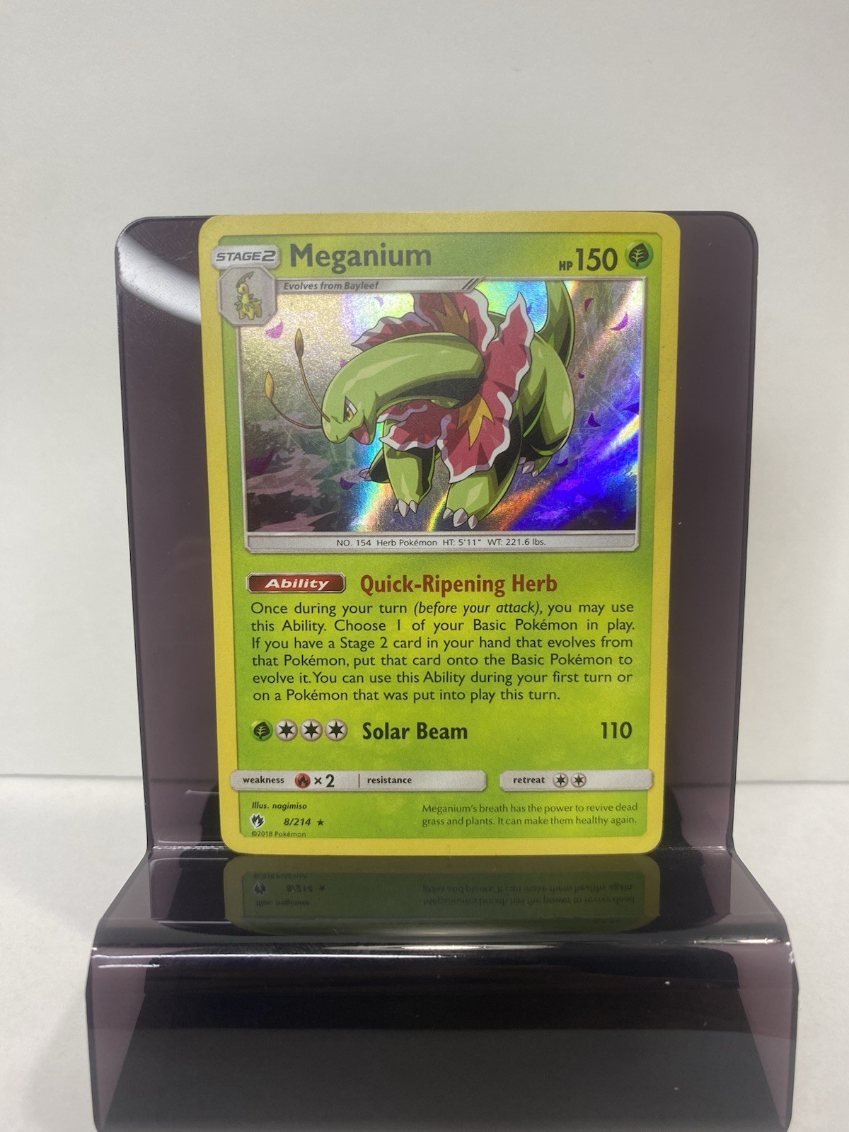 Meganium HOLO RARE 8/214 SM Lost Thunder Pokemon 2018