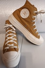 Converse Chuck Taylor All Star Mustard Hi Top Platforms.  Size 5 Uk.