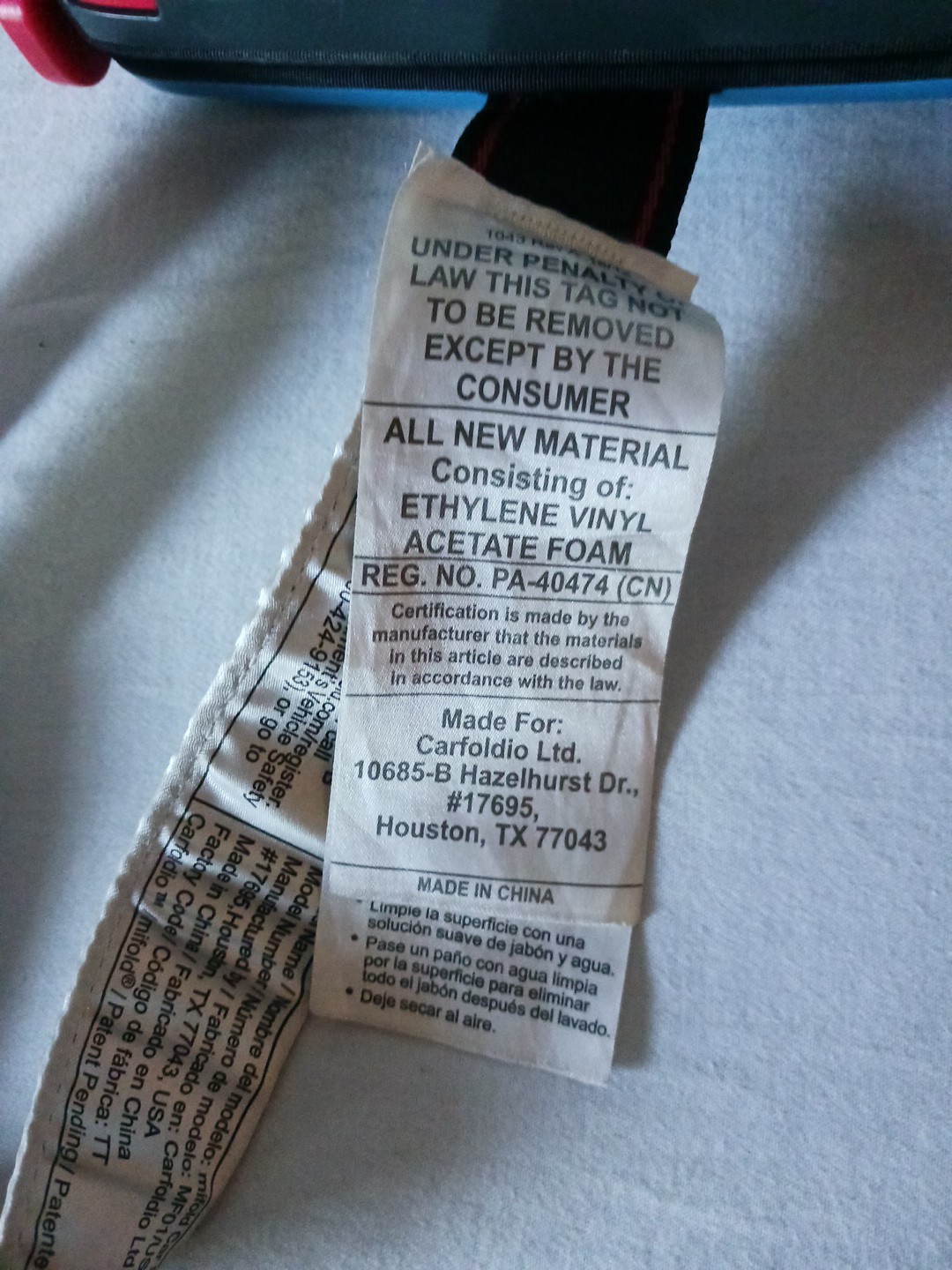 Mifold Grab Go Compact Car Booster Compact Travel 40-100lb Child Seat Blue 2016