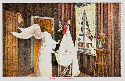 Postcard baby birth angel publisher: diorama France