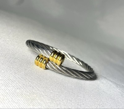 アクセサリー PHILIPPE CHARRIOL Wire bracelet PHILIPPE CHARRIOL Wire Cable Design Bangle Bracelet Gold & Siler