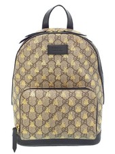 Gucci GG Supreme Monogram Bees Backpack Beige Tan Yellow